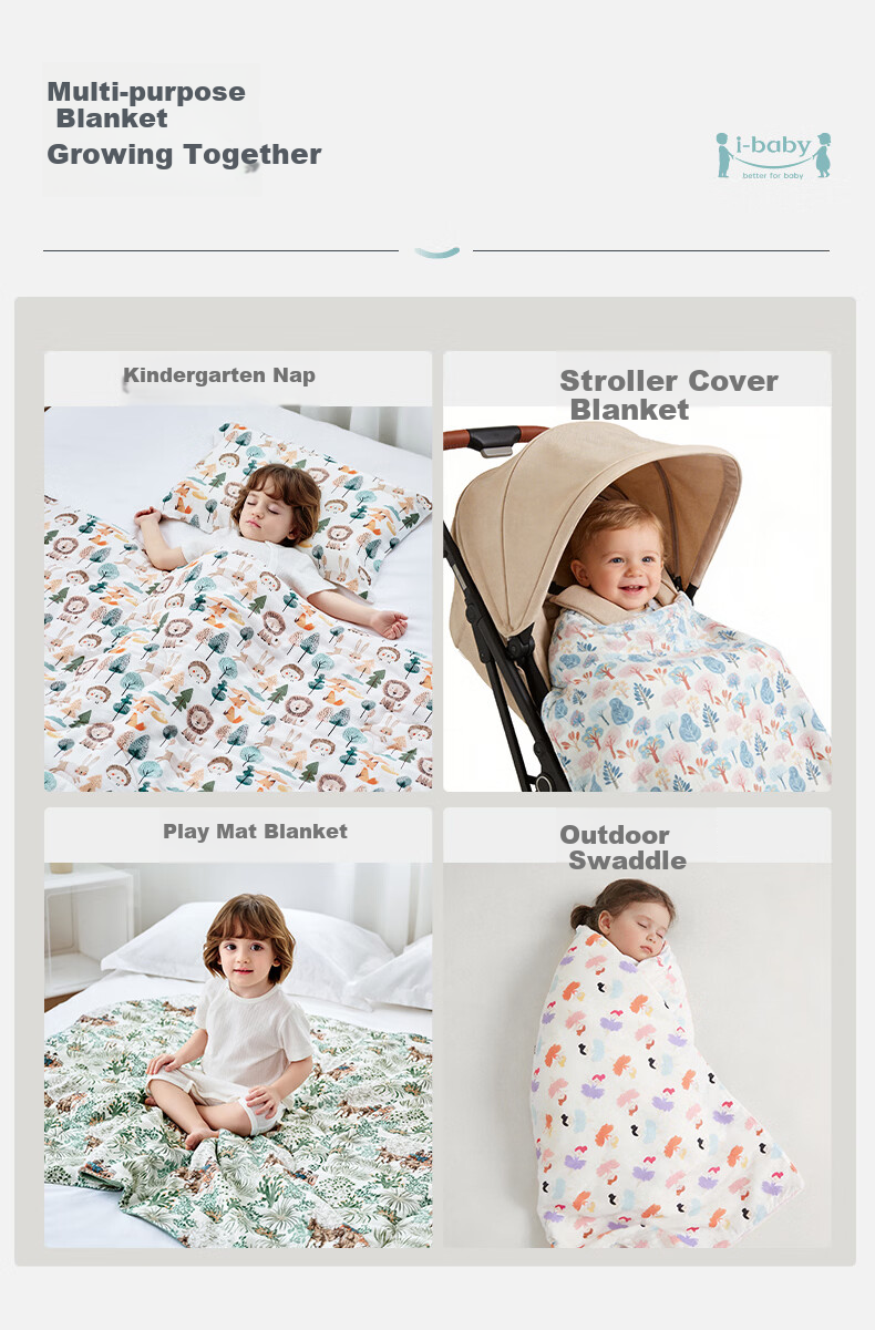 Ibaby × Outlast Space Capsule Temperature-Regulating Deep Sleep Four-Season Children's Blanket Summer Cooling Quilt Air Conditioning Quilt Dense Forest 120×150 17