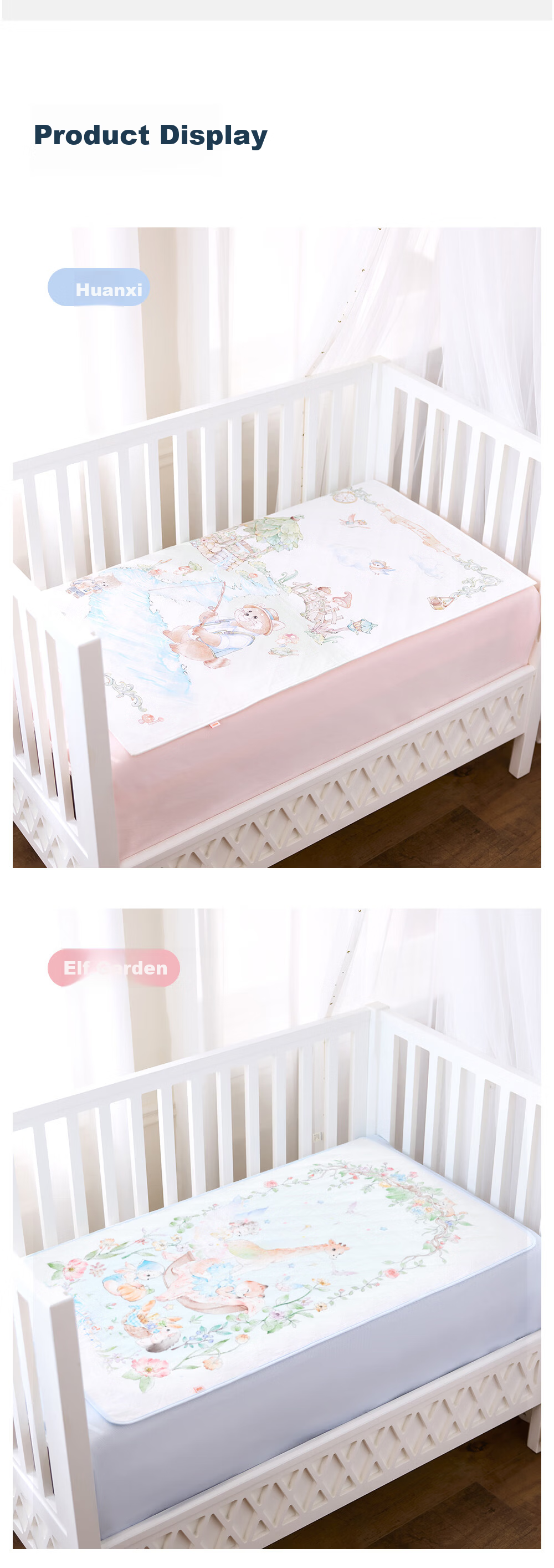 Liangliang Baby Waterproof Washable Cotton Linen Large Urine Pad Mattress 110x70CM Cooling Mat 12