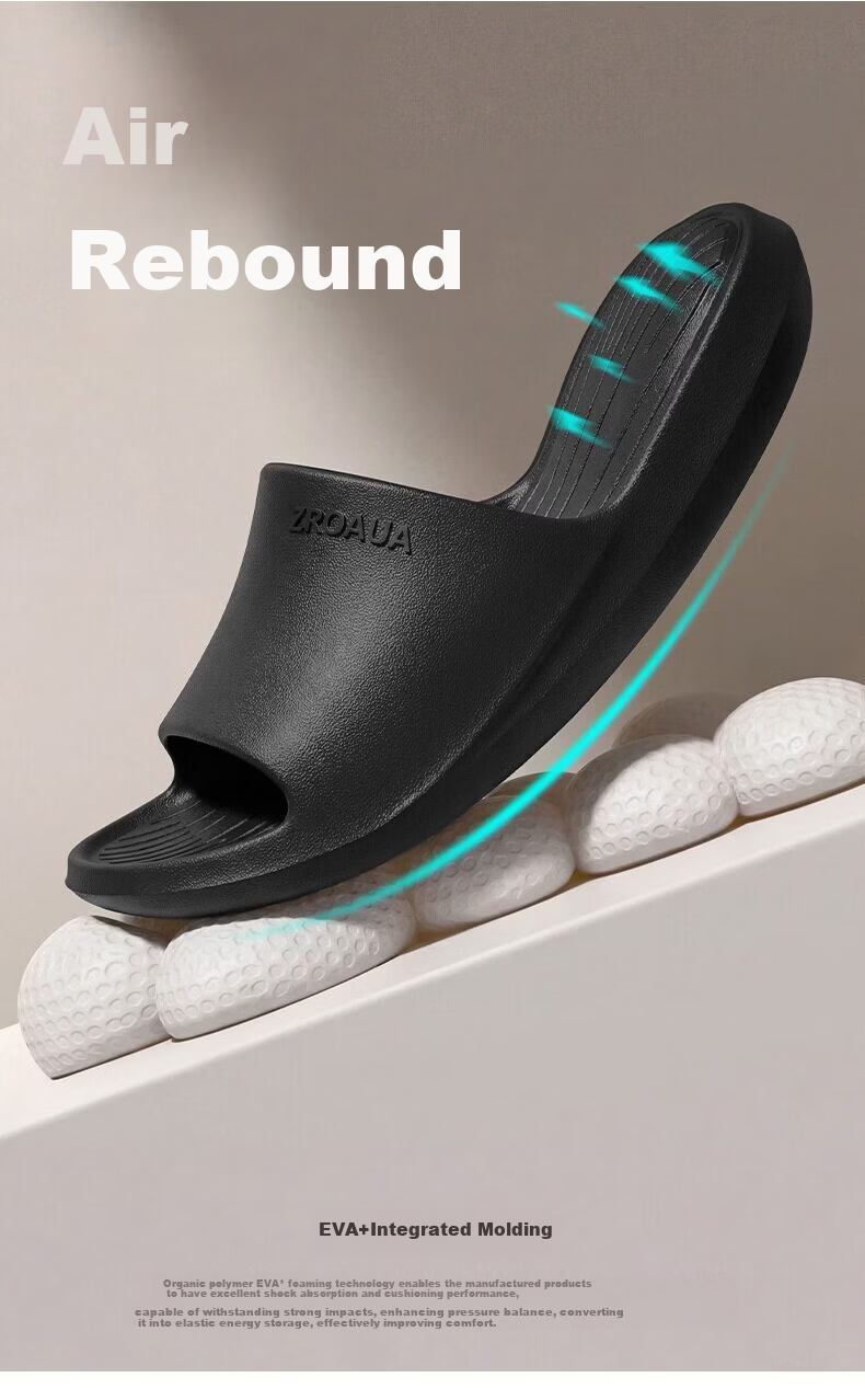 Beiduo Yang Cushioned EVA Non-Slip Indoor Bathroom Slippers for Men and Women, Off-White, Size 42-43 5