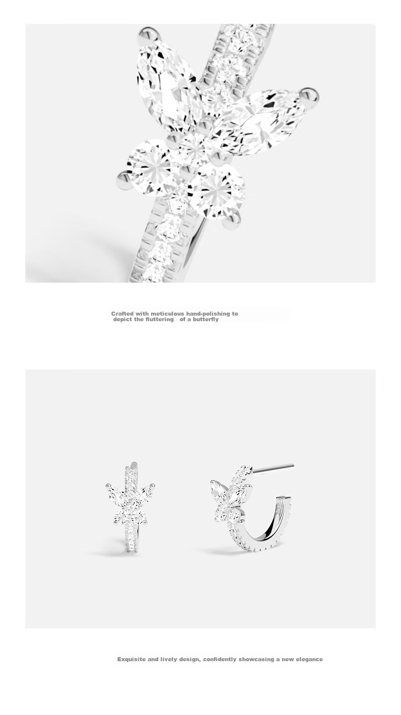 APM Monaco Mini Butterfly Earrings, Luxurious And Elegant Ear Jewelry, Gift for Girlfriend, Wife, Birthday Present, Children's Day Gift 3