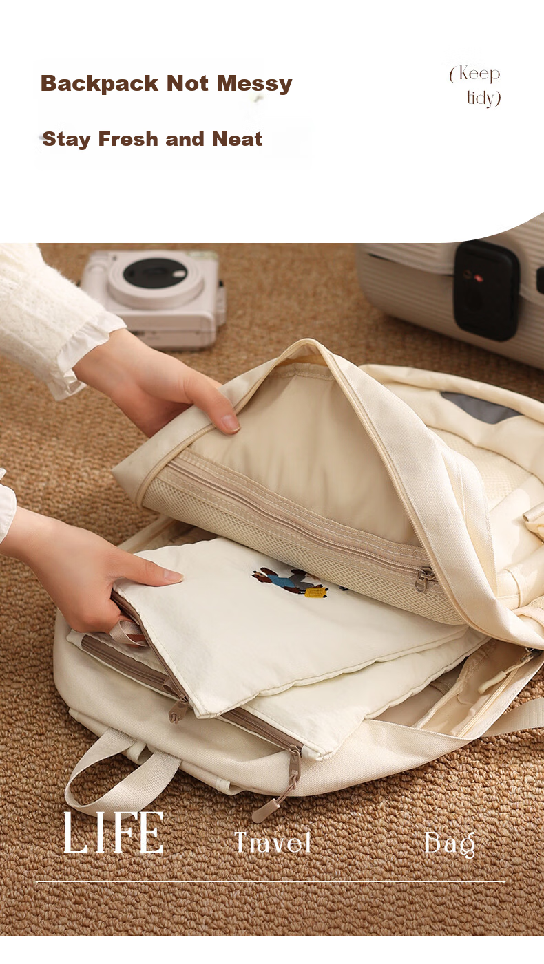 Baicaoyuan Travel Clothes Storage Bag Waterproof Wet and Dry Clothing Organizer Luggage Packing Pouch Portable 6