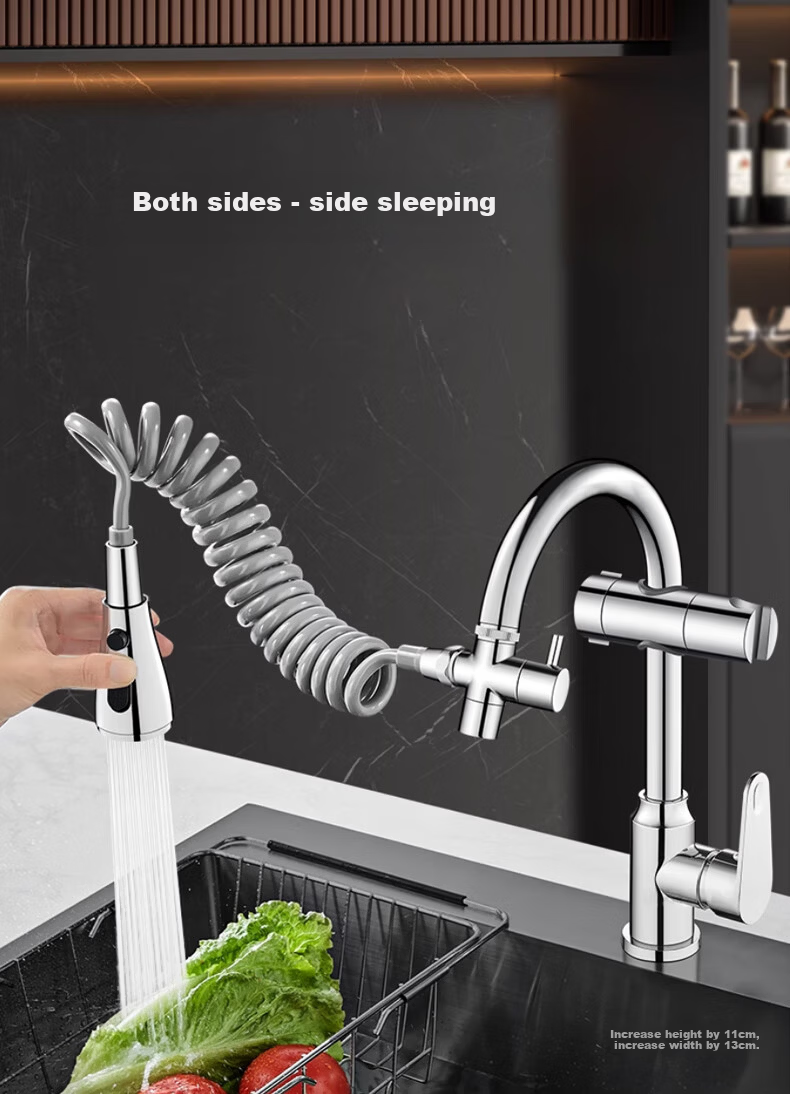 HSPA Kitchen Faucet Extender Sink Lengthened Retractable Pull-Out Splash-Proof Pressure-Boosting Shower Head 5065 3