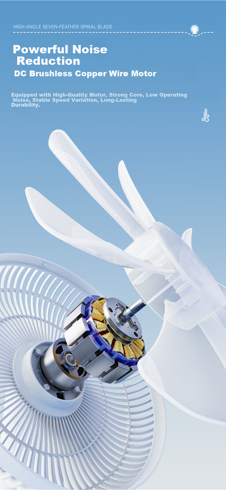 AUCMA Desktop Mini Fan JD Self-operated Home Use Ultra-quiet Air Circulation Fan Wall-mounted DC Air Conditioner FT-22WS2 5