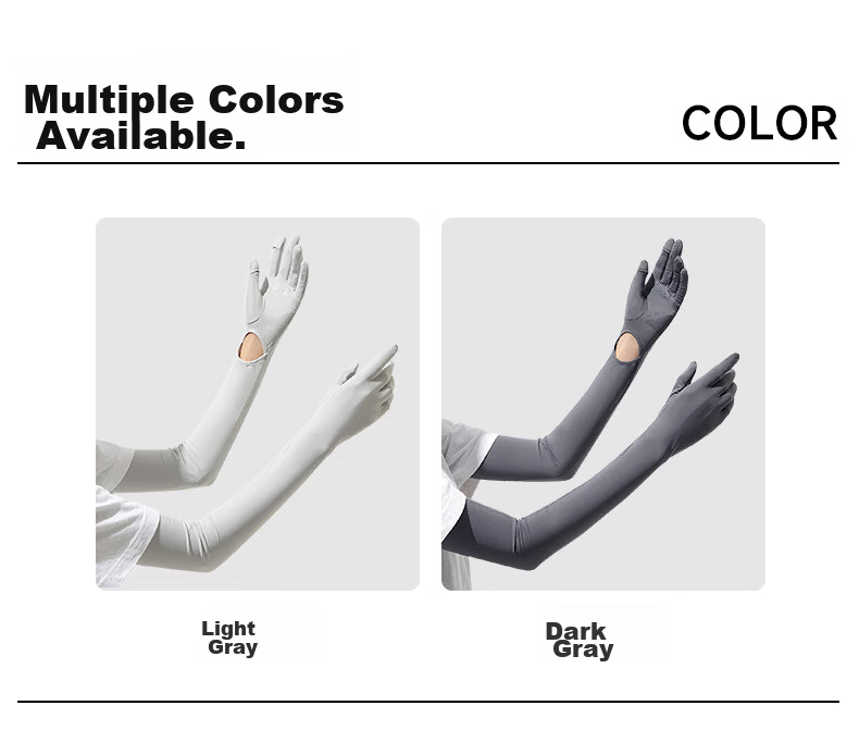 Miiow Women's Sunscreen Gloves Ice Silk Outdoor UV Protection Extended Cooling Arm Sleeves Summer Breathable Thin Sleeve Covers for Electric Bike Riding 14