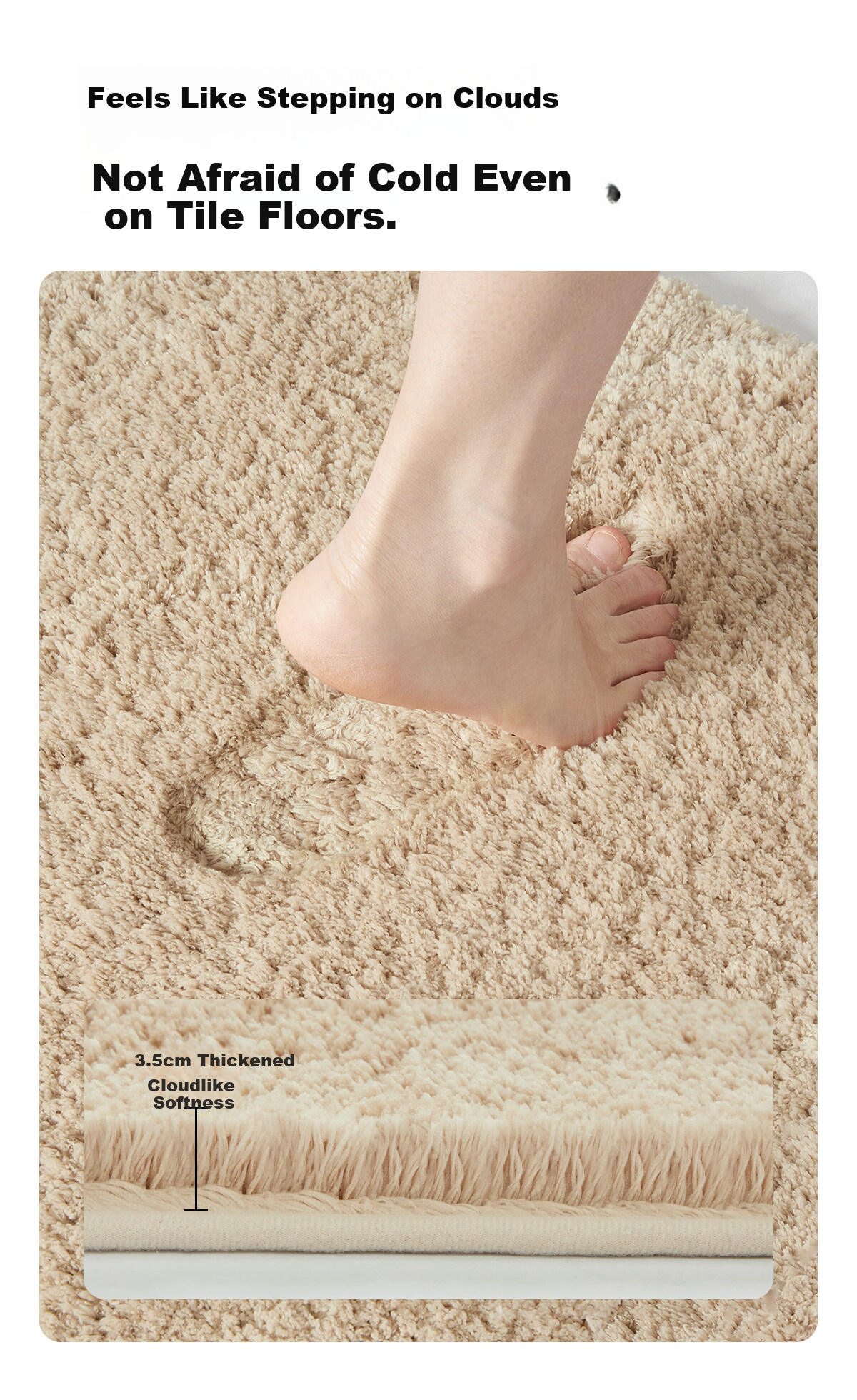 COMICOMI Xiaonaifu Flocked Bathroom Non-Slip Floor Mat Water-Absorbent Toilet Rug Antibacterial Anti-Slip 50*80cm 8
