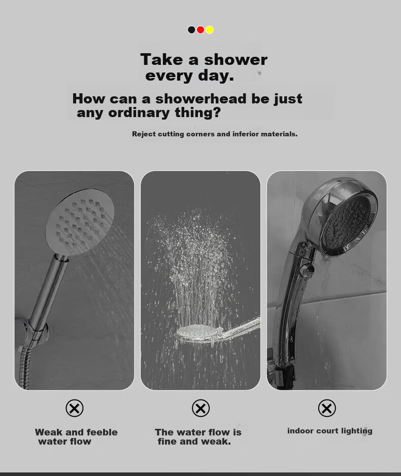 WUZORY [Germany] High-Pressure Shower Head Powerful Bathroom Multi-Function Handheld Shower Sprayer 1