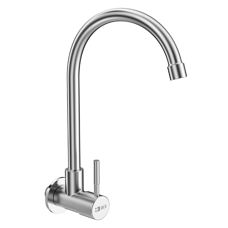 Haili Wall-Mounted Single Cold Faucet, 304 Stainless Steel Kitchen Sink Faucet, Wall-Mounted, for Washing Vegetables, Clothes, Mop, And Basin, Model 1141D