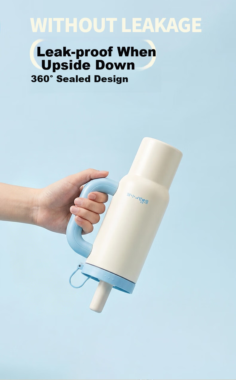 Bear Straw Tumbler Large Capacity Stainless Steel Insulated Water Bottle for Office Men Women Car Student Gift 7
