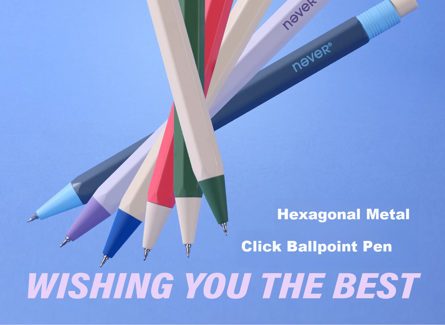 Never Hexagonal Metal Pen Magnetic Gift Box Premium Business Signature Pen Industrial Style Quick-Dry Gel Pen Spring Fruit [Metal Pen*1 + Refill*1] 2
