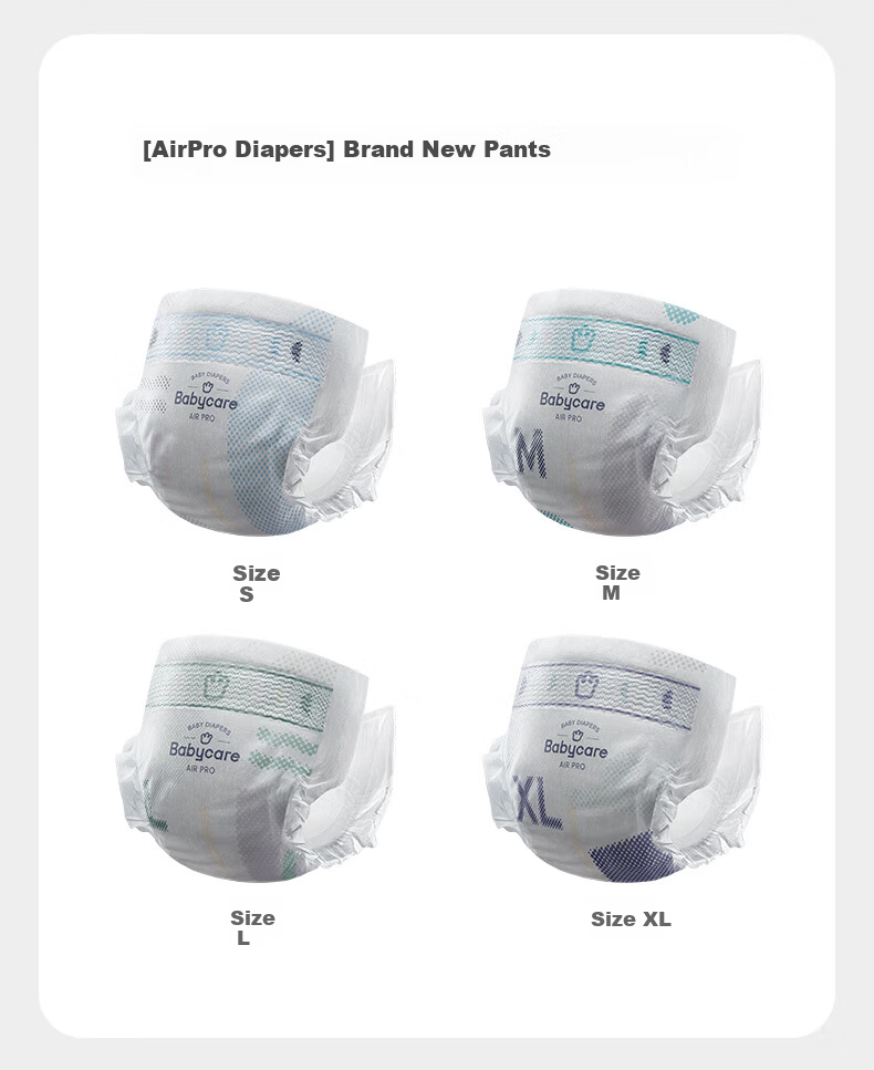 Babycare Airpro Diapers, Mini Pack, M Size, 28 Pieces (6-11kg), Baby Diaper, Summer Ultra-Thin And Breathable 3