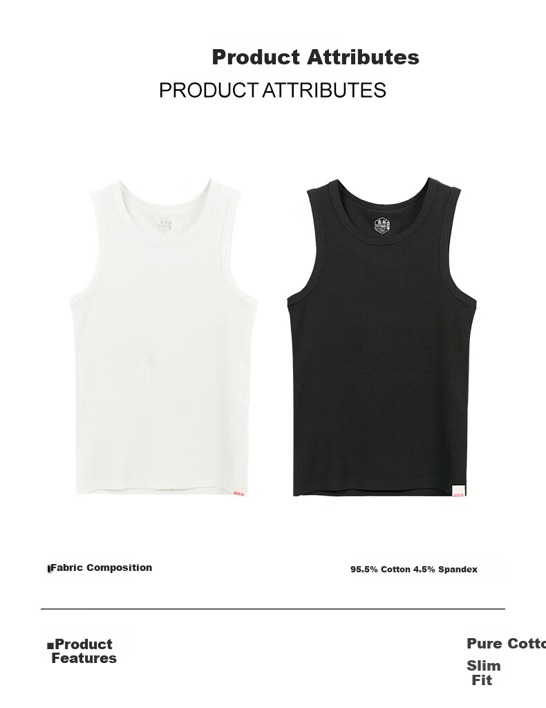 Liangpu Pure Cotton Ribbed Heavyweight American Style Men's Fitness Tank Top Sleeveless Training Shirt 11