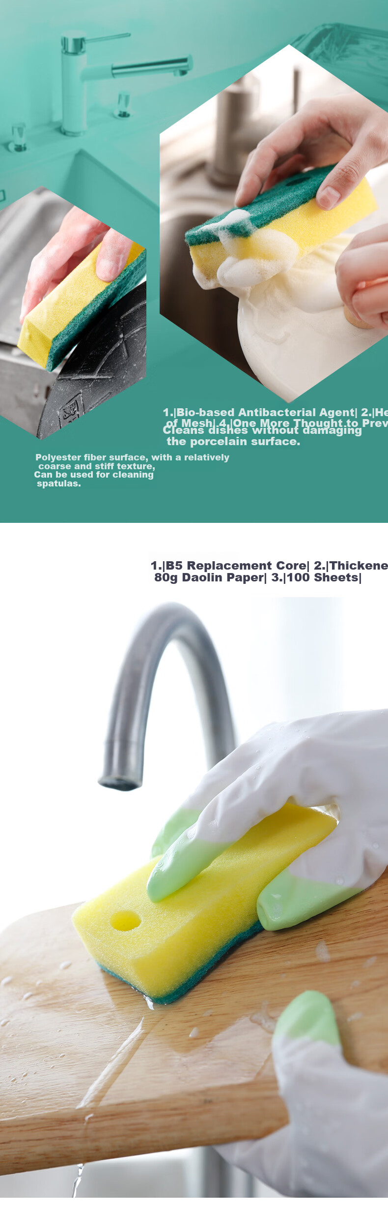 Xiyio Sponge Cleaning Pads 10 Pieces 2
