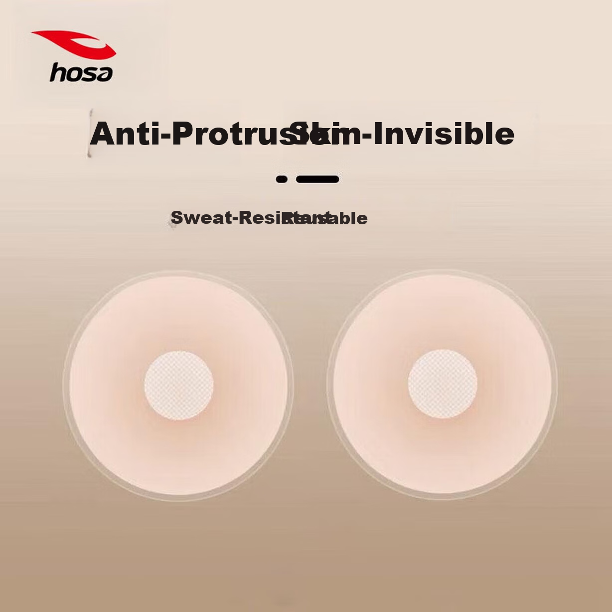 Hosa Swimwear Silicone Nude Thickened Invisible Waterproof Breast Pads Anti-Protrusion for Swimming 7