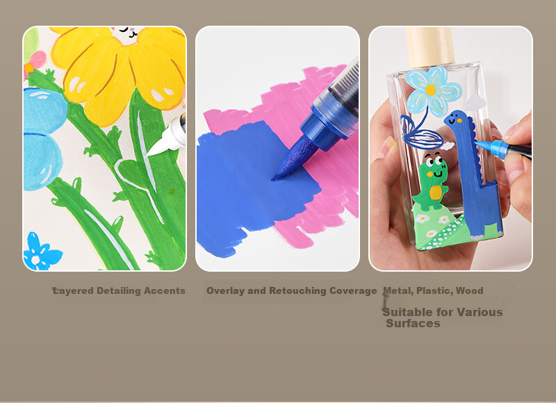 Noya Gift Box Set Direct Liquid Acrylic Markers Soft Tip 60 Colors Layerable Children's Art Watercolor Pens for Elementary Students Kindergarten Drawing Birthday School Season Gift 6
