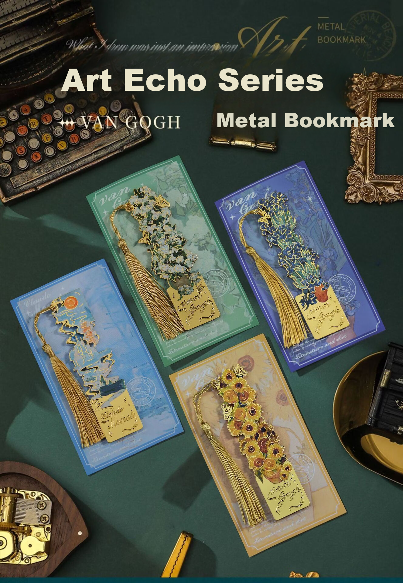 Tianshun Oil Painting Bookmark Premium Exquisite Metal Van Gogh Bookmark Classical Creative High-Value Birthday Gift for Girls Cultural and Creative Student School Reward Simple Packaging Blooming Apr 1