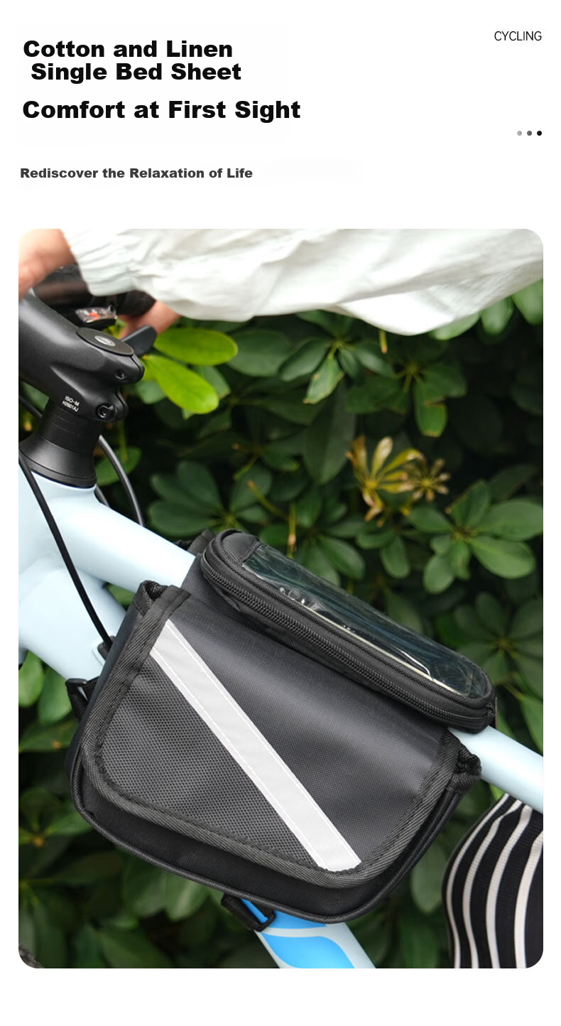 Huangchi Bicycle Frame Bag Front Tube Bag Mountain Road Bike Waterproof Phone Storage Cycling Gear Accessories 4