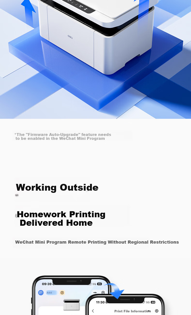 Deli M2030DW Black And White Laser Duplex Printer, AI Printer for Office Three-In High-Volume Printing, Copying, Scanning, Home Use, Error Correction, Mobile Phone Connectio 6