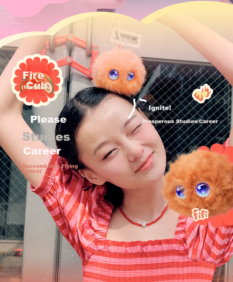 Fuzozo AI Emotional Trend Plush Companion Robot Electronic Pet Portable Five Elements Fire 12