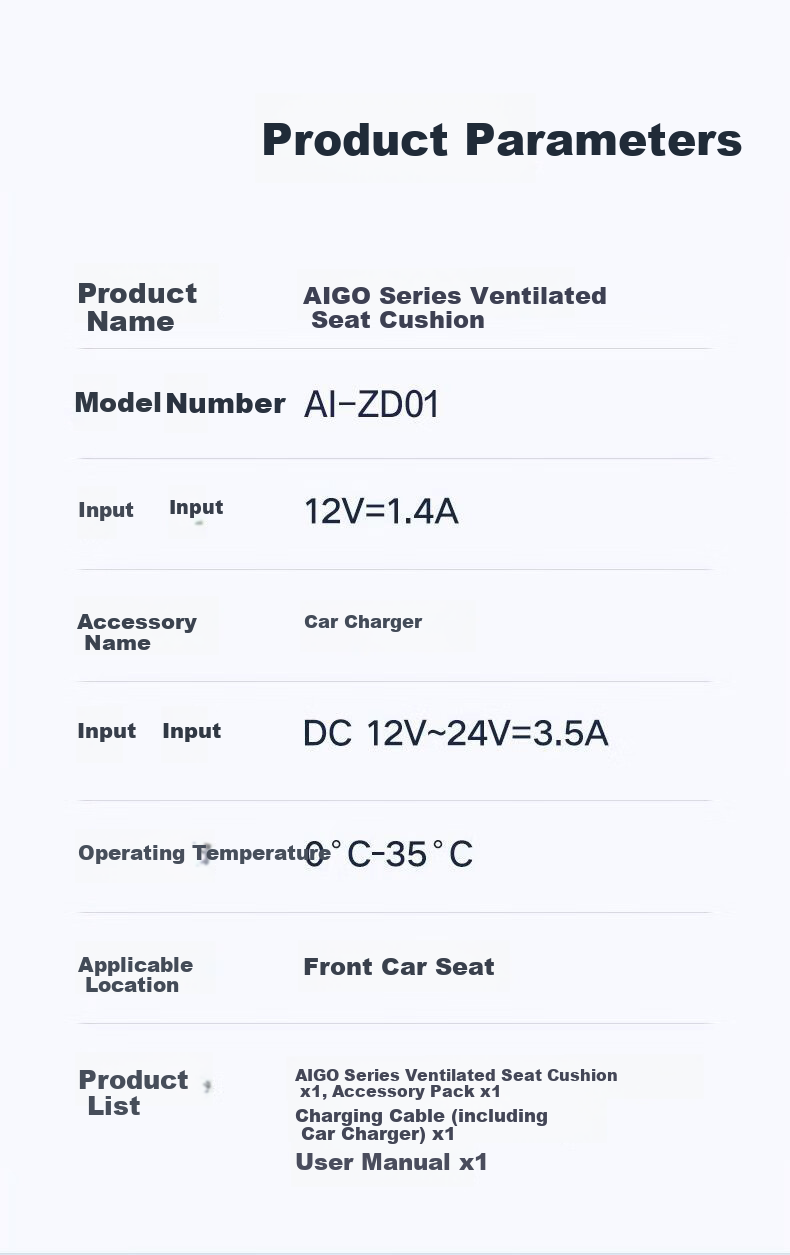 Digalun Car Ventilated Seat Cushion Summer Aigo Patriot Seat Cooling Ice Silk Breathable Massage Cushion 18