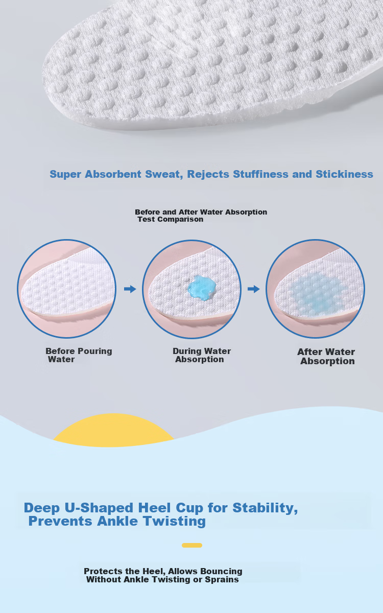 Bonnie Family 3-Pair Kids' Insoles Cuttable Shock Absorbing Comfortable Sweat-Absorbent Breathable Summer Size 30-31 8