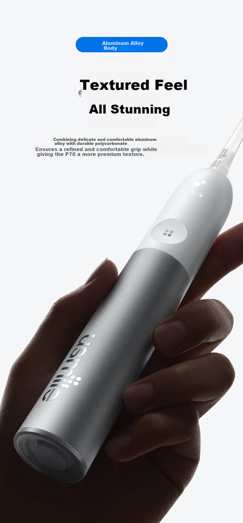Usmile Smile Plus High-Frequency Electric Toothbrush P70 Starlight White Powerful Cleaning 180-Day Long Battery Life Birthday Gift for Men and Women, Parents 12