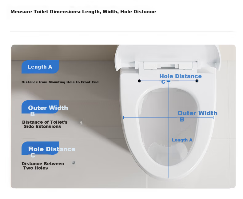 PENGLUCK PENGLUCK Toilet Seat V-Shaped Universal Thick Solid Cover Plate, PP Material, Household Anti-Break Toilet Ring, Slow-Close 13