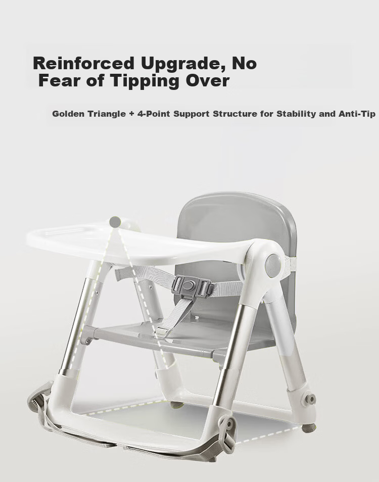 Ipoosi Baby Portable High Chair Children's Dining Chair Multifunctional Foldable Infant Feeding Chair for 0-6 Years Old 9