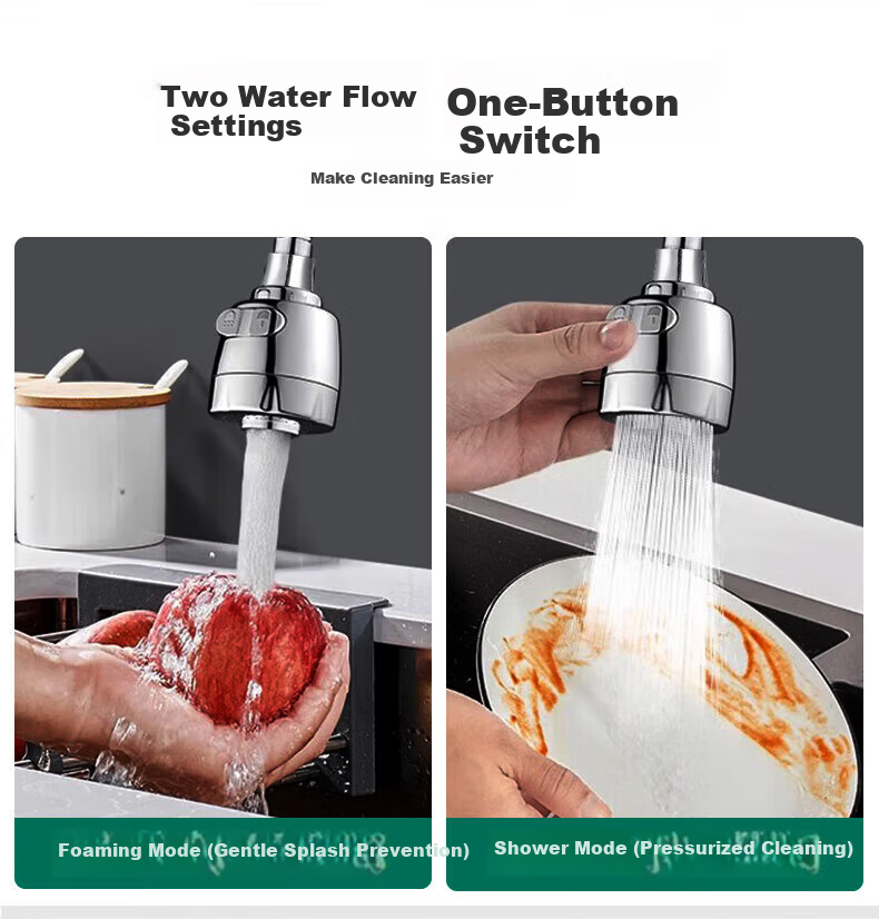 HSPA Kitchen Universal Faucet Extender, Rotating Anti-Splash Head for Bathroom, Multifunctional Extender Aerator 5221 6