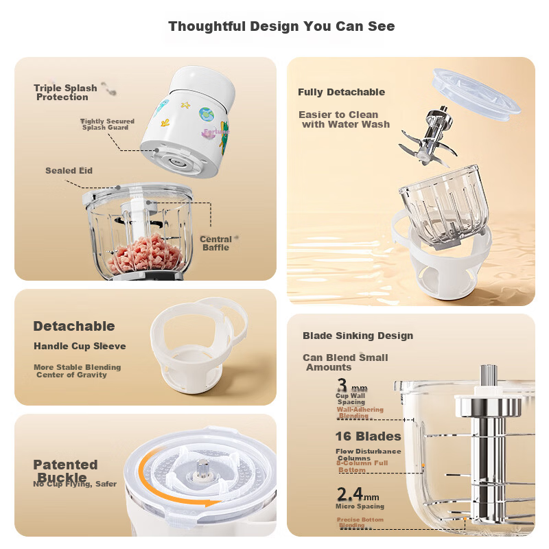 YouDo Baby Food Processor Multifunctional Blender Meat Grinder Food Grinder Tool