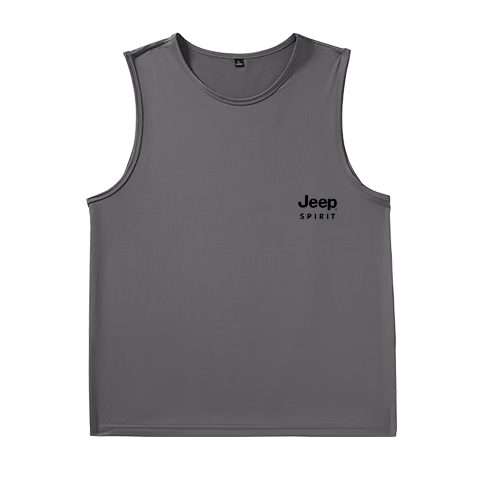 JEEP SPIRIT Men's Summer Casual Breathable Quick-Dry Sleeveless T-Shirt Loose Stretch Cooling Sports Fitness Vest