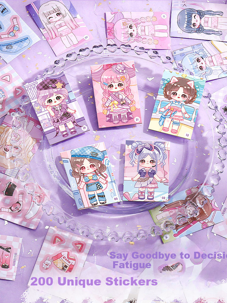 JEPPE Princess Makeup Bag Handmade DIY Quiet Book Dress-Up Stickers Children's Makeup Toy Ages 3-8 Children's Day Gift 2