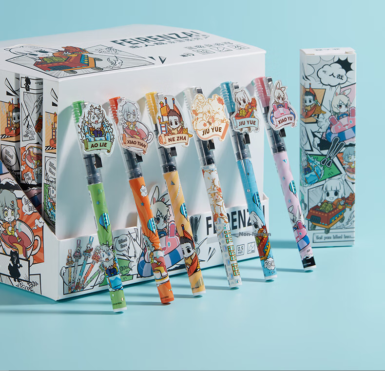 BEIFA Beifa Non-Human Collaboration Skewer Pen High-Value Click Ballpoint Pen Student Creative Fun Stationery Large Capacity Long-Lasting Cute Stress Relief Pen [Back to School Essential] 3
