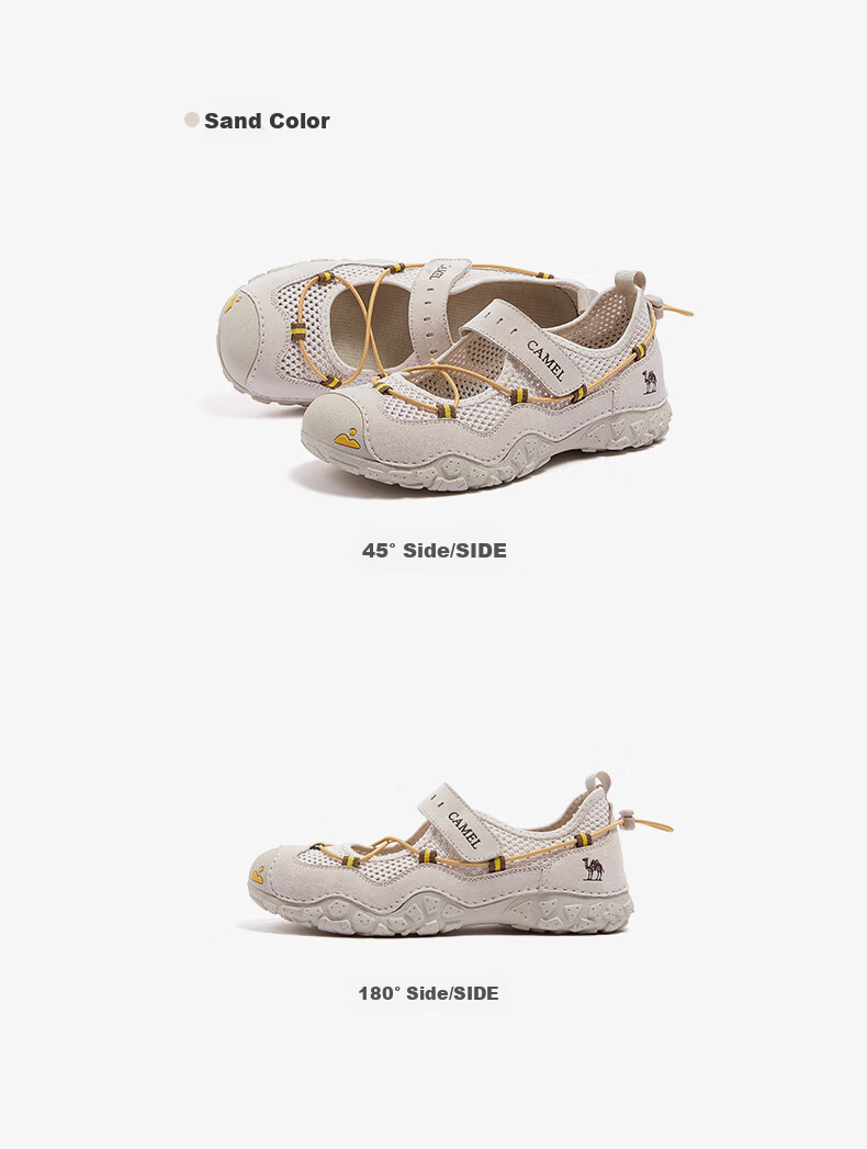 CAMEL Cute Outdoor Lightweight Breathable Mesh Magic Tape Casual Sandals L26M396025 Sand/Black 39 15
