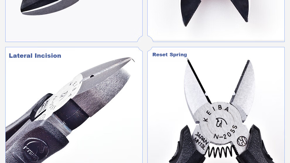 KEIBA Japan Original Imported Electrical Diagonal Pliers High Carbon Steel Wire Stripping Nippers N-205S 11