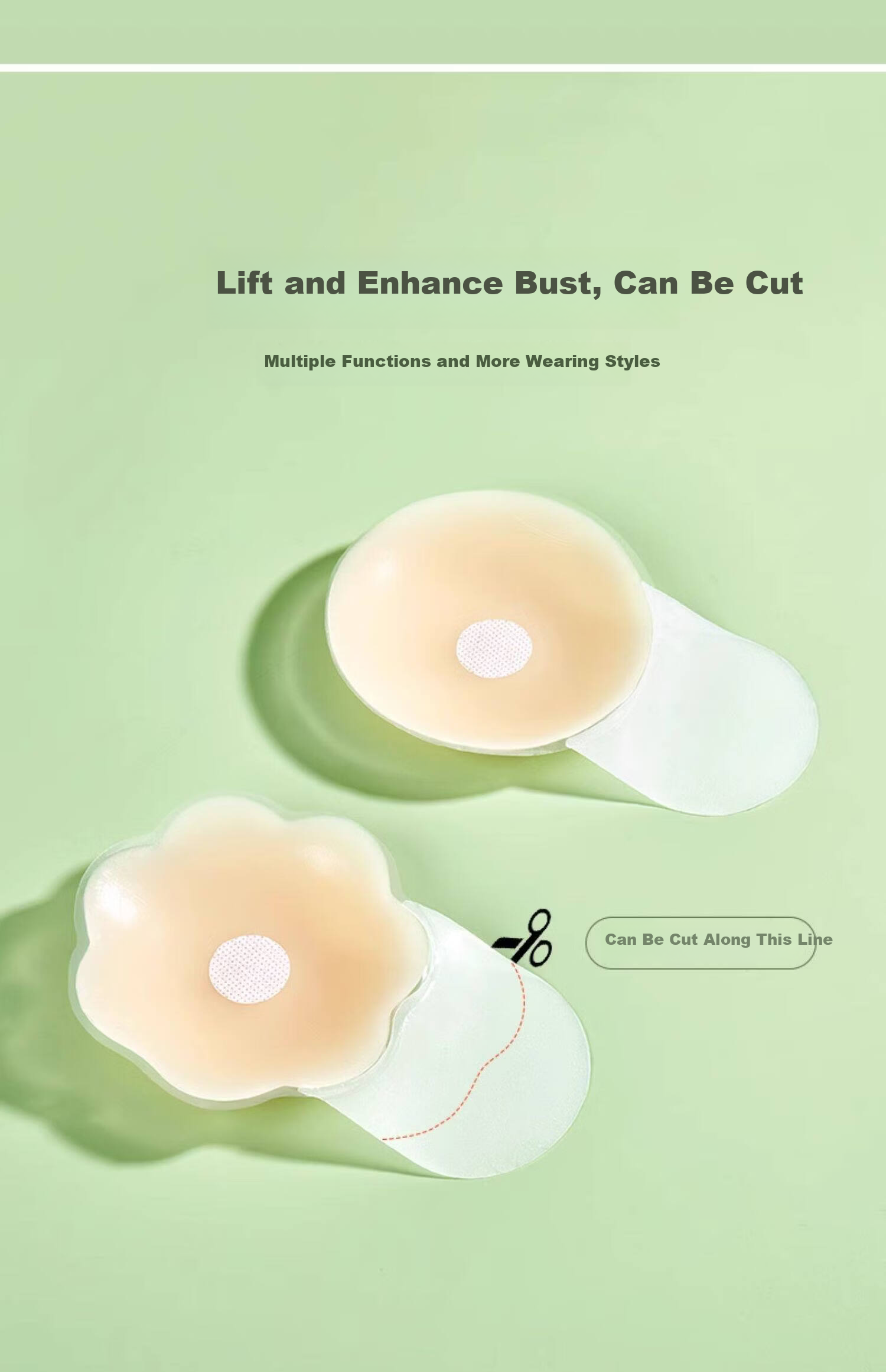 Caramella Silicone Breast Lift Pads Push-Up Invisible Bra for Wedding Dress, Spring and Summer Strapless Bra Pads Anti-Pointing 5