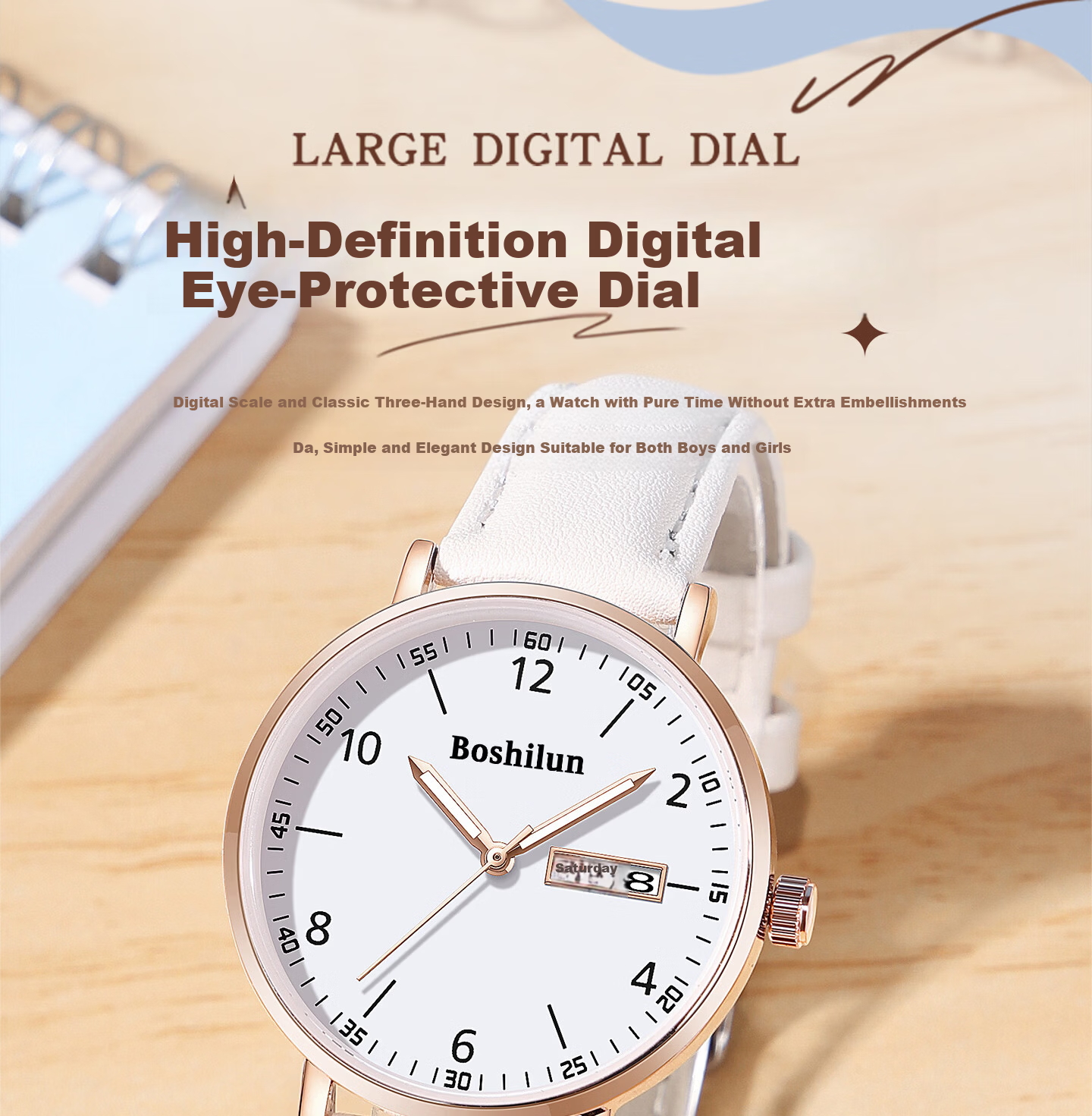 Bausch & Lomb Women's Watch Silent Quartz Sports Watch for High School Students Exam Gift 6