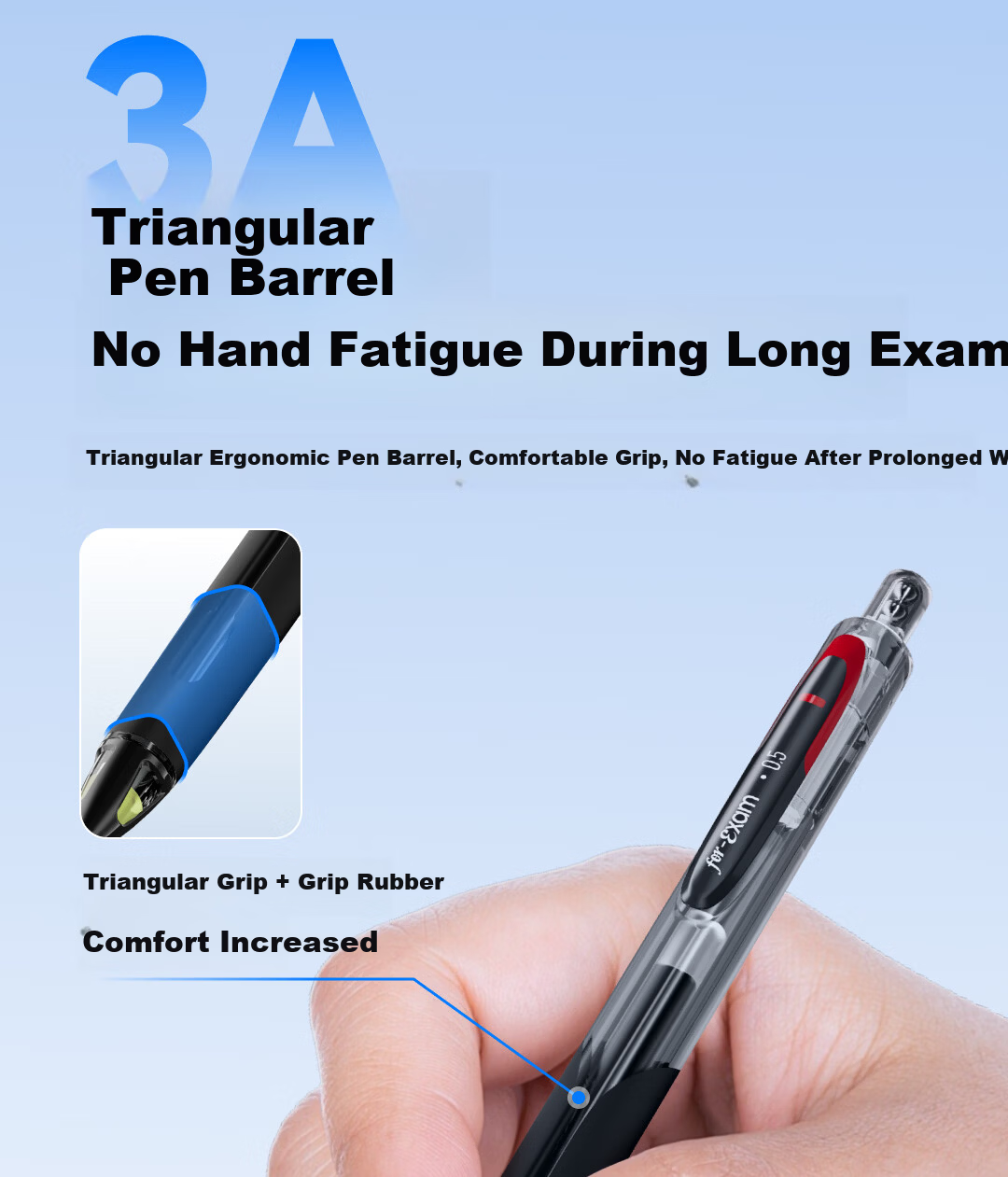 Dianshi 5A Retractable 0.5mm Black Carbon Neutral Pen Bullet Tip Double Ball Quick-Dry Smooth Student Exam Pen Transparent Barrel 12-Pack Back to School 10