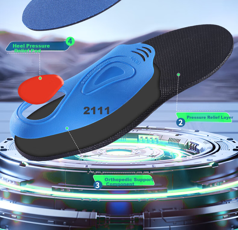 3AnGnI Correction Insoles Flat Foot Sports Support Insoles Bowleg Calf Outward Deviation Shock Absorption Pads M-Shaped Size 42 4