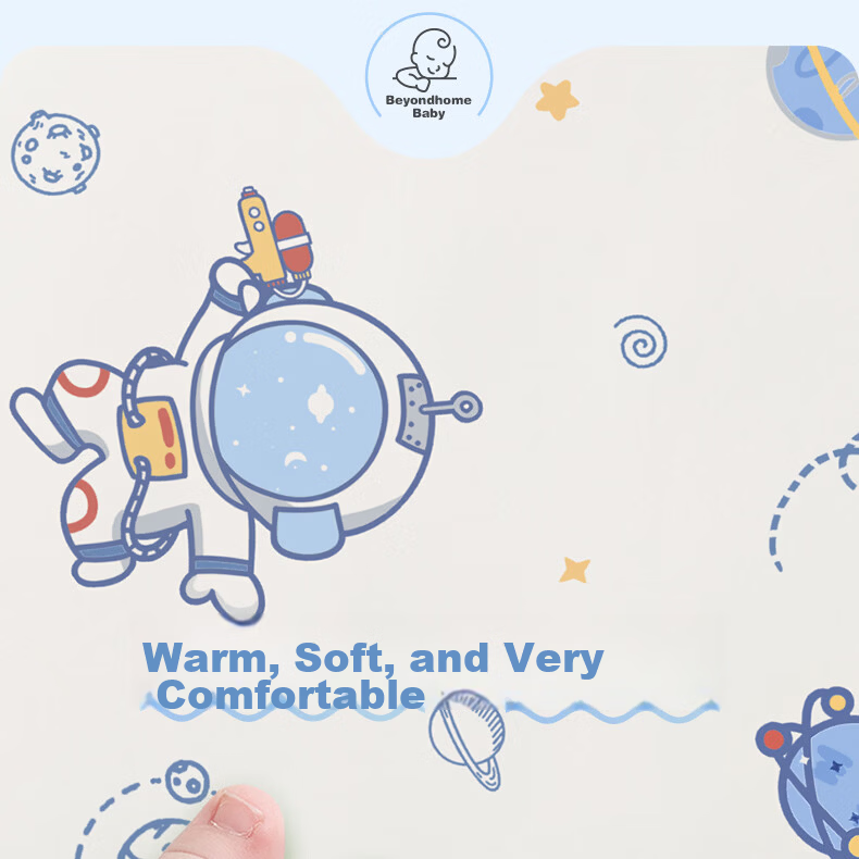 BEYONDHOME BABY Pure Cotton Fitted Sheet A-Class for Newborns and Toddlers, Cute Planet Design, 120*65cm 13
