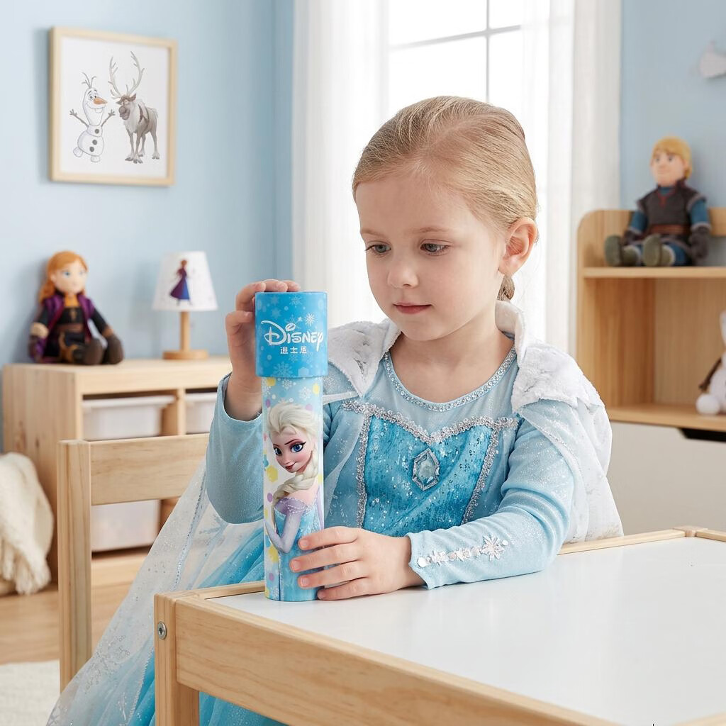 Disney Kids Magical Kaleidoscope Frozen Paper Prism Parent-Child Nostalgic Toy Birthday Gift