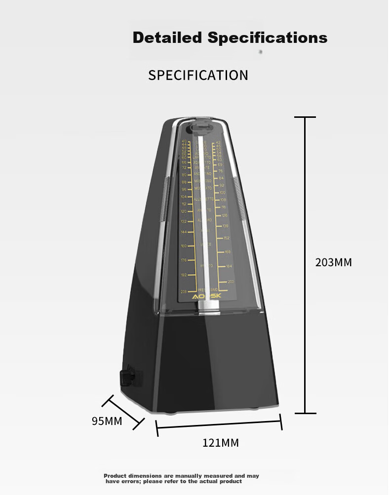 AODSK Metronome Mechanical AS-29 Piano Guitar Violin Guzheng Electronic Keyboard Universal Rhythm Black 10