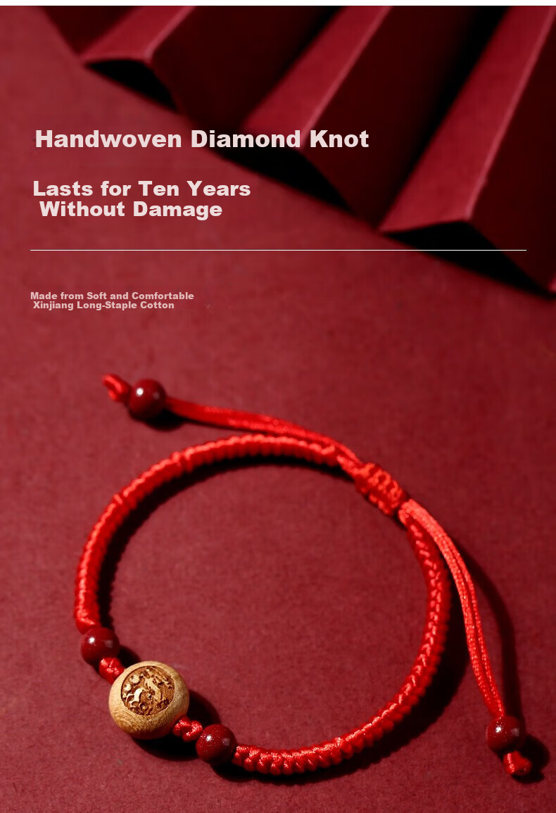 Benming Tang Red String Bracelet for Women Authentic Old Peach Wood Cinnabar Amulet Good Luck Charm High School Exam Blessing Gift Birthday Present for Girlfriend 4