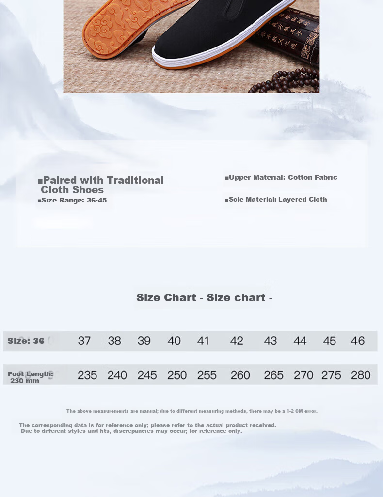 Yidisen [Beef Tendon Sole] Authentic Old Beijing Cloth Shoes Multi-layer Sole Mugwort Deodorant Breathable Non-slip Wear-resistant Black 45 4