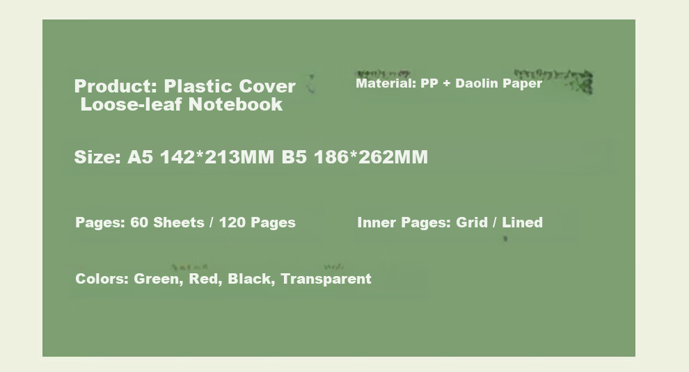 Faramon A5/60 Sheets Detachable Refillable Loose-Leaf Notebook Transparent Lined Student Coil Notebook Thickened Exam Study Journal 3