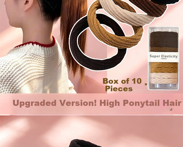 Beauty Note High Elastic Hair Tie for Women, Hair Band, No Hair Damage, Rubber Band, Student Hair Accessory for High Ponytail and Bun 4