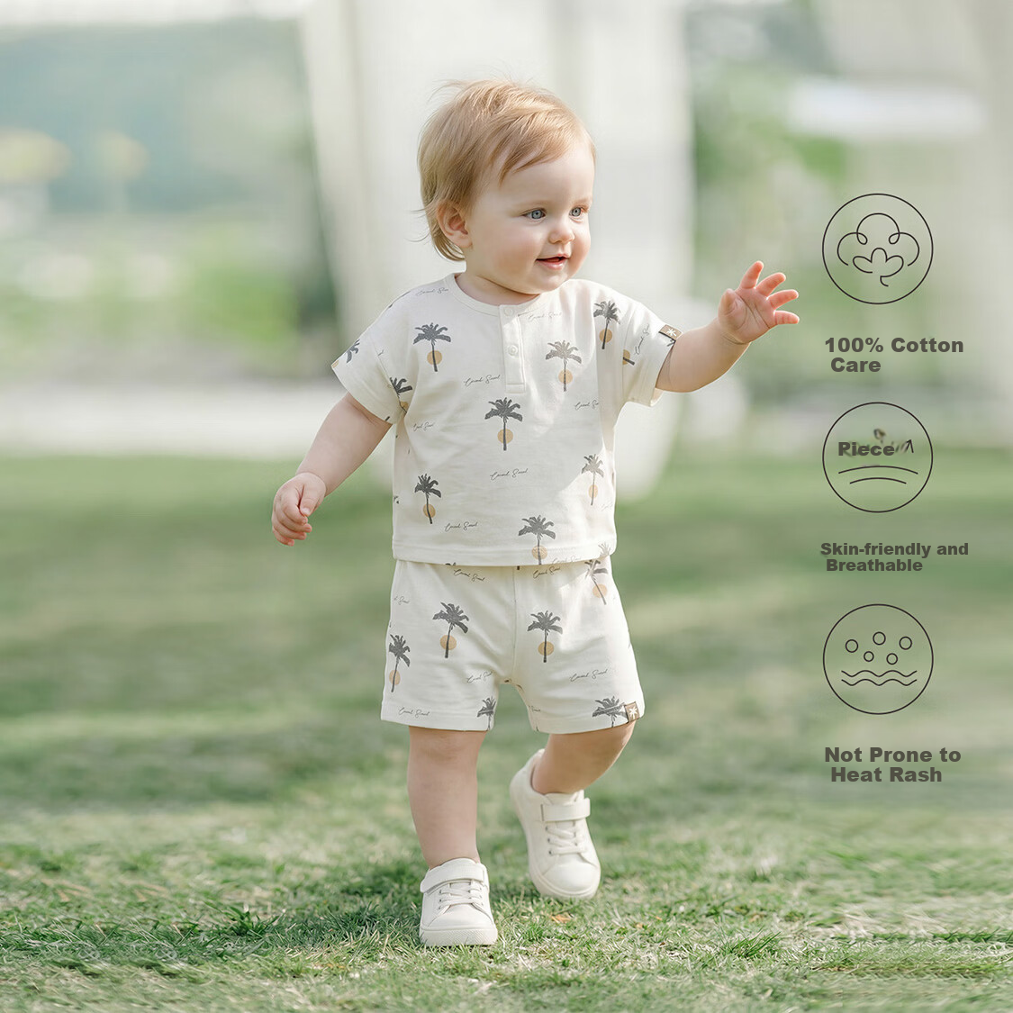 Guaiqi Bear Infant Toddler Short Sleeve and Shorts Set Baby Summer Lightweight Outfits Two-Piece Set