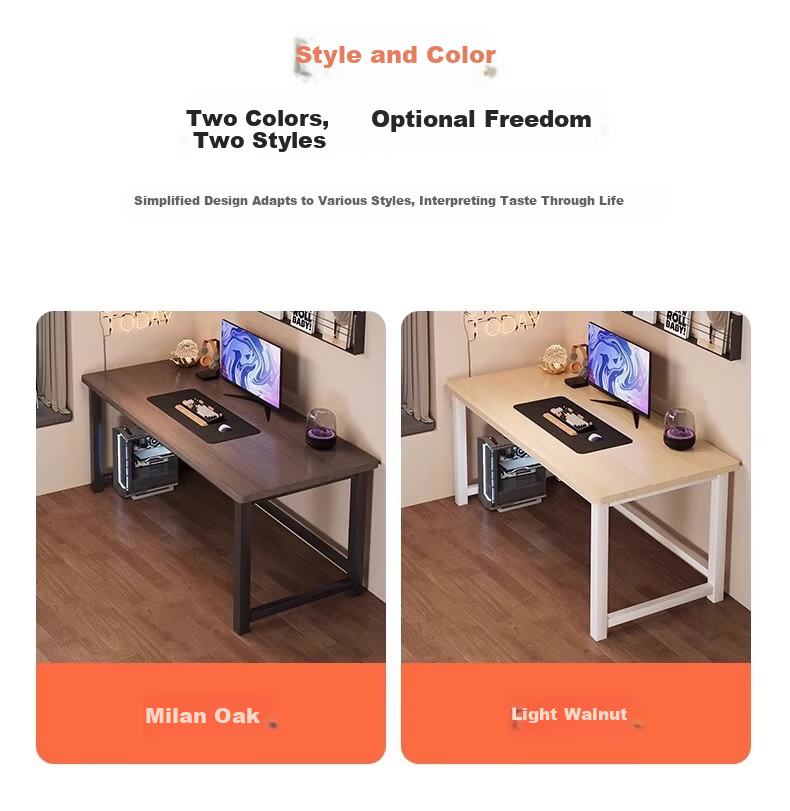 OLENOUFENG Computer Desk Gaming Desk Simple Study Desk Home Office Writing Desk Single Student Desk Long Table 9