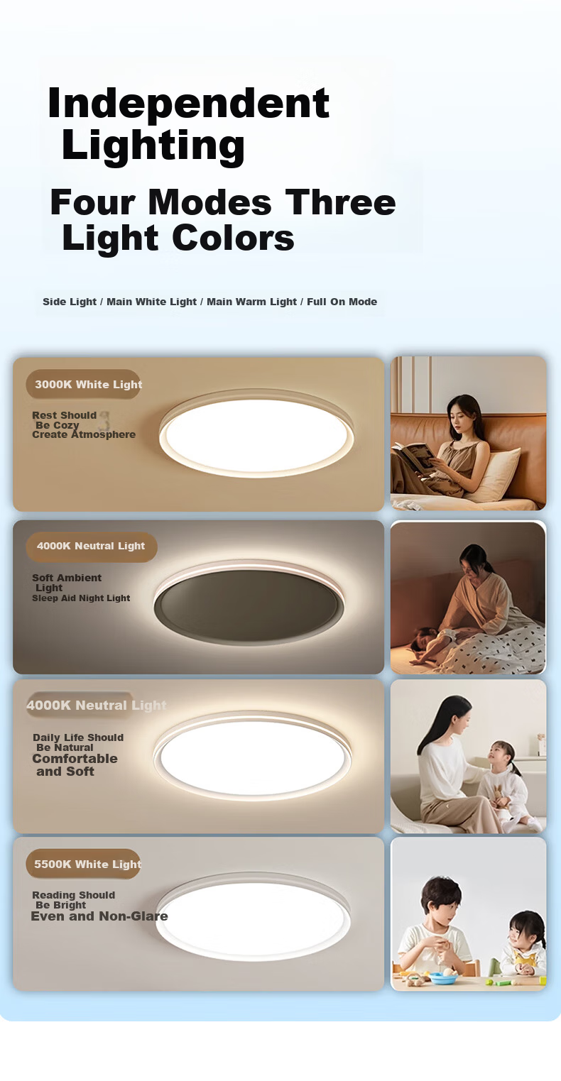 HP Pure Eye Protection Ceiling Light for Bedroom Study Children's Room High Brightness Side Emission Modern Simple Zhongshan Lighting Morning Light 19
