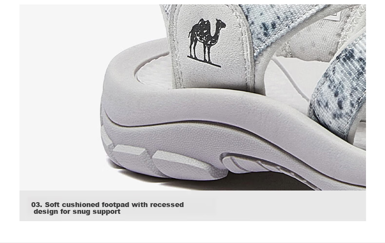 CAMEL Haibei Cute Hollow Outdoor Beach Sandals Men L16M162001 Silver Gray (Men's) Size 39 24