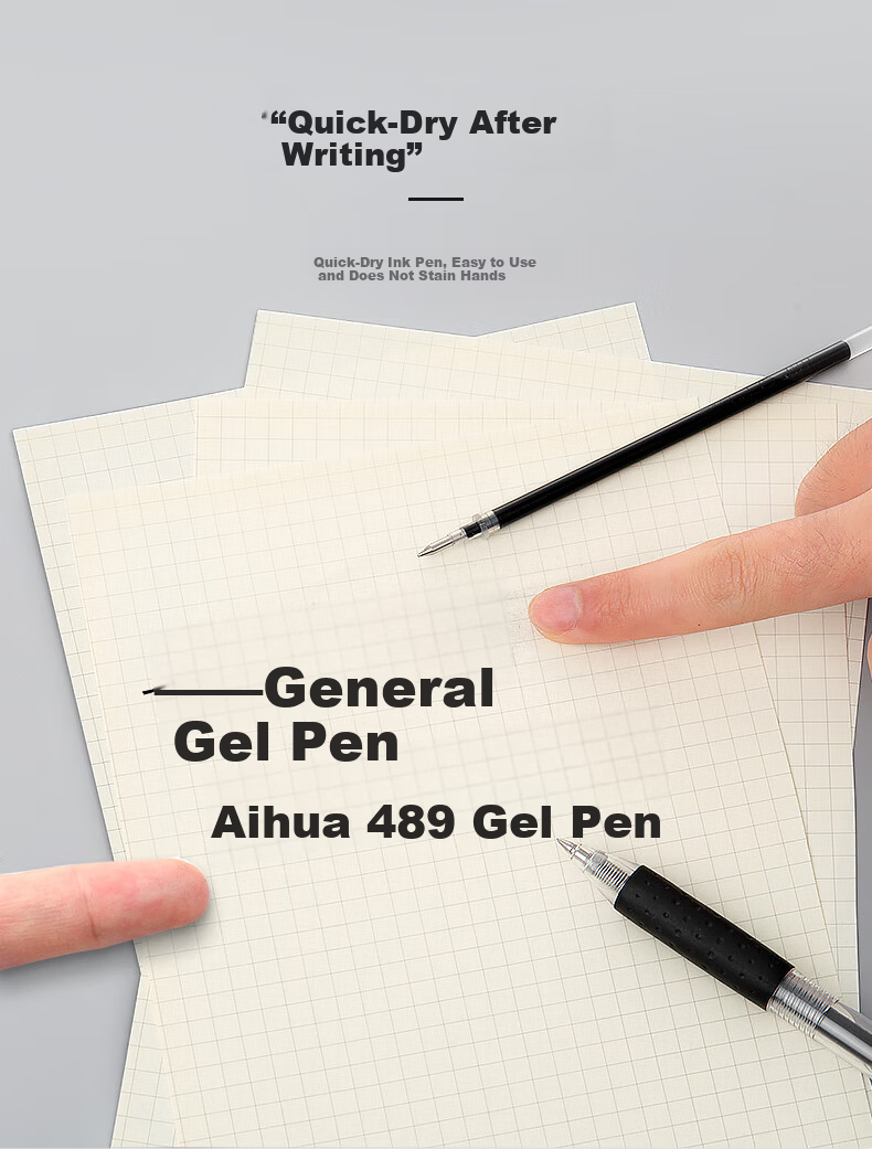 AIHAO Back-to-School Essential 0.5mm Black Retractable Gel Pen Bullet Tip Student Exam Writing Office Carbon Ink Pen 12-Pack 12